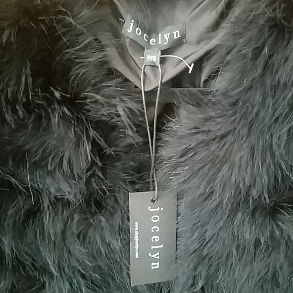 🎉HP🎉 NWT Jocelyn Jacbfei black fur/feather coat - Picture 5 of 8